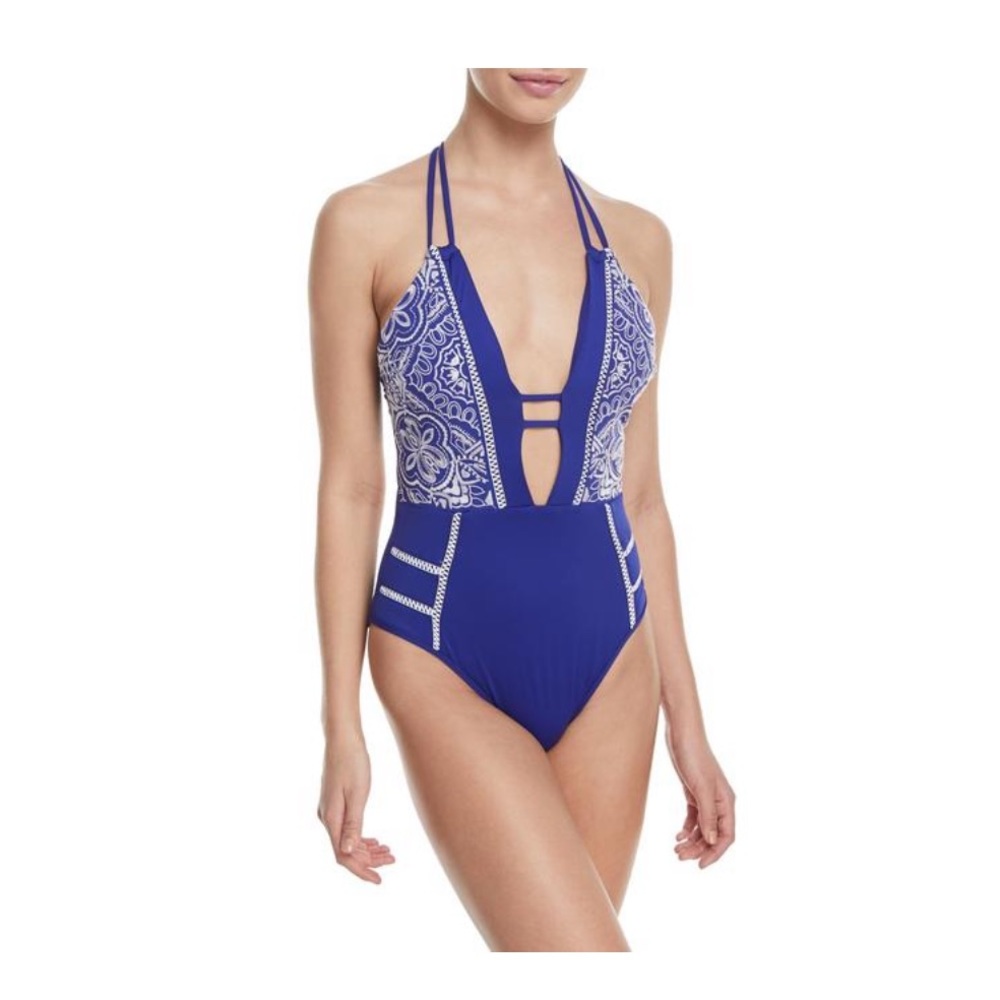 Nanette Lepore Blue Portofino One Piece Swimsuit